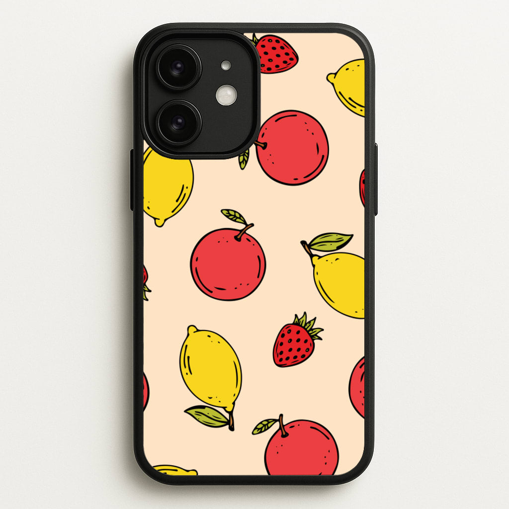 Sketched Summer Fruits Pattern - Summer Phone Case for iPhone 11