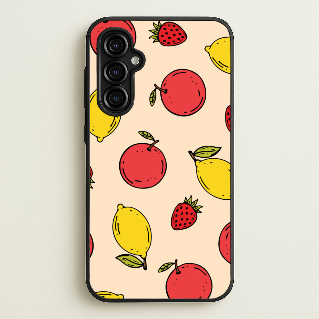 Sketched Summer Fruits Pattern - Summer Phone Case for Galaxy A54
