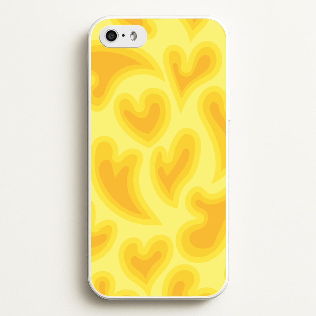 Trippy Summer Hearts Yellow Pattern - Summer Phone Case for iPhone 5 / 5s / SE 2016