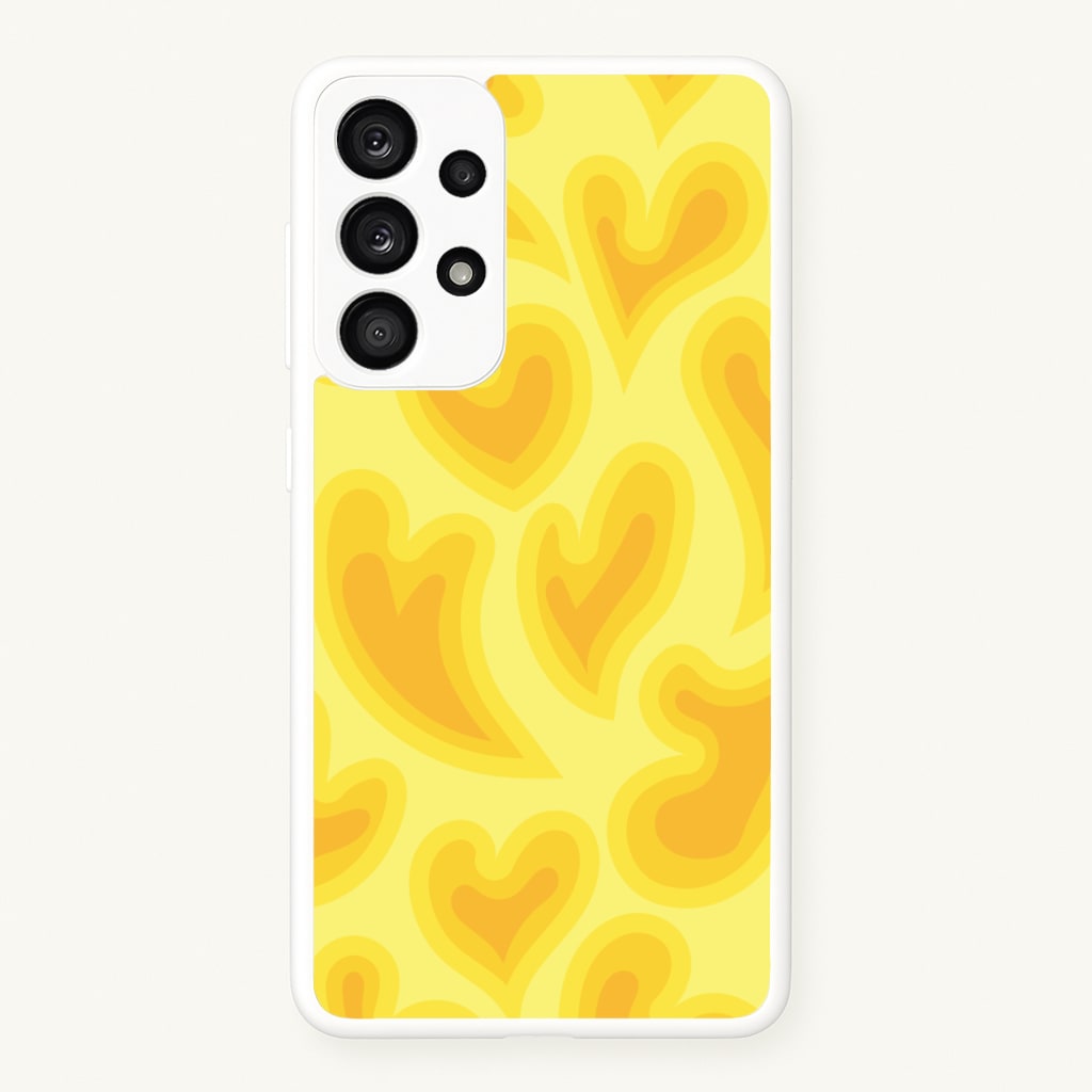 Trippy Summer Hearts Yellow Pattern - Summer Phone Case for Galaxy A53