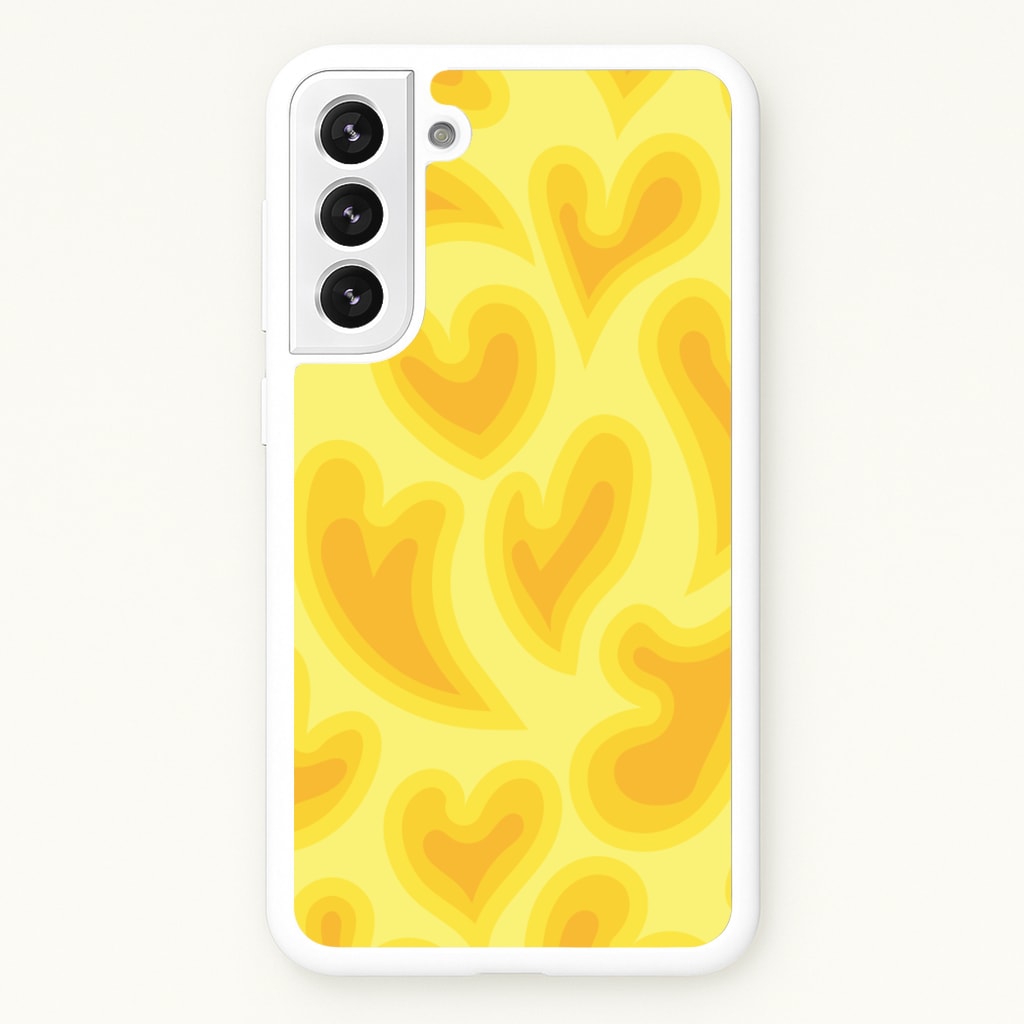 Trippy Summer Hearts Yellow Pattern - Summer Phone Case for Galaxy S21 Plus