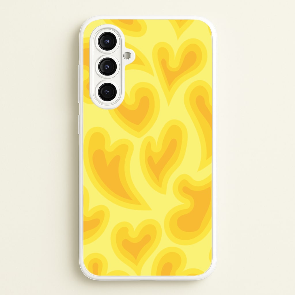 Trippy Summer Hearts Yellow Pattern - Summer Phone Case for Galaxy A16