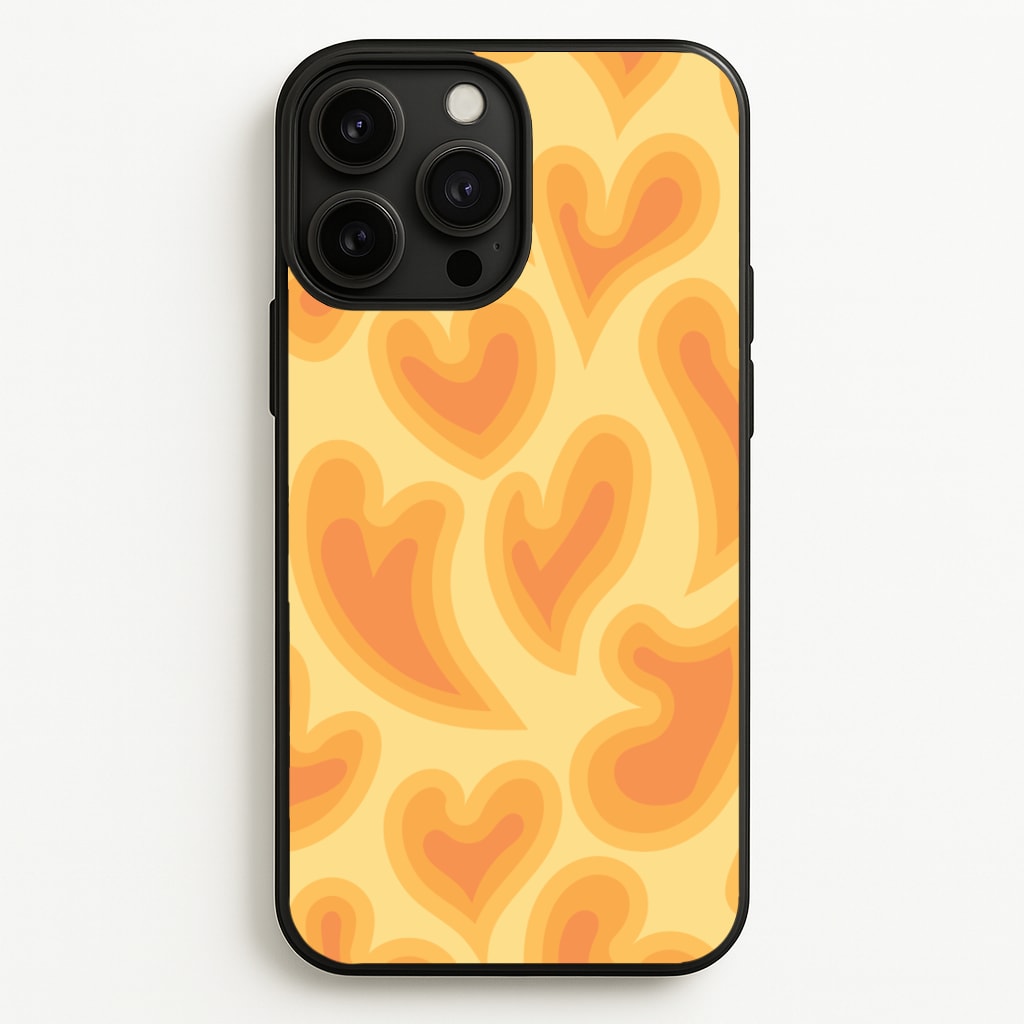 Trippy Summer Hearts Orange Pattern - Summer Phone Case for iPhone 13 Pro Max