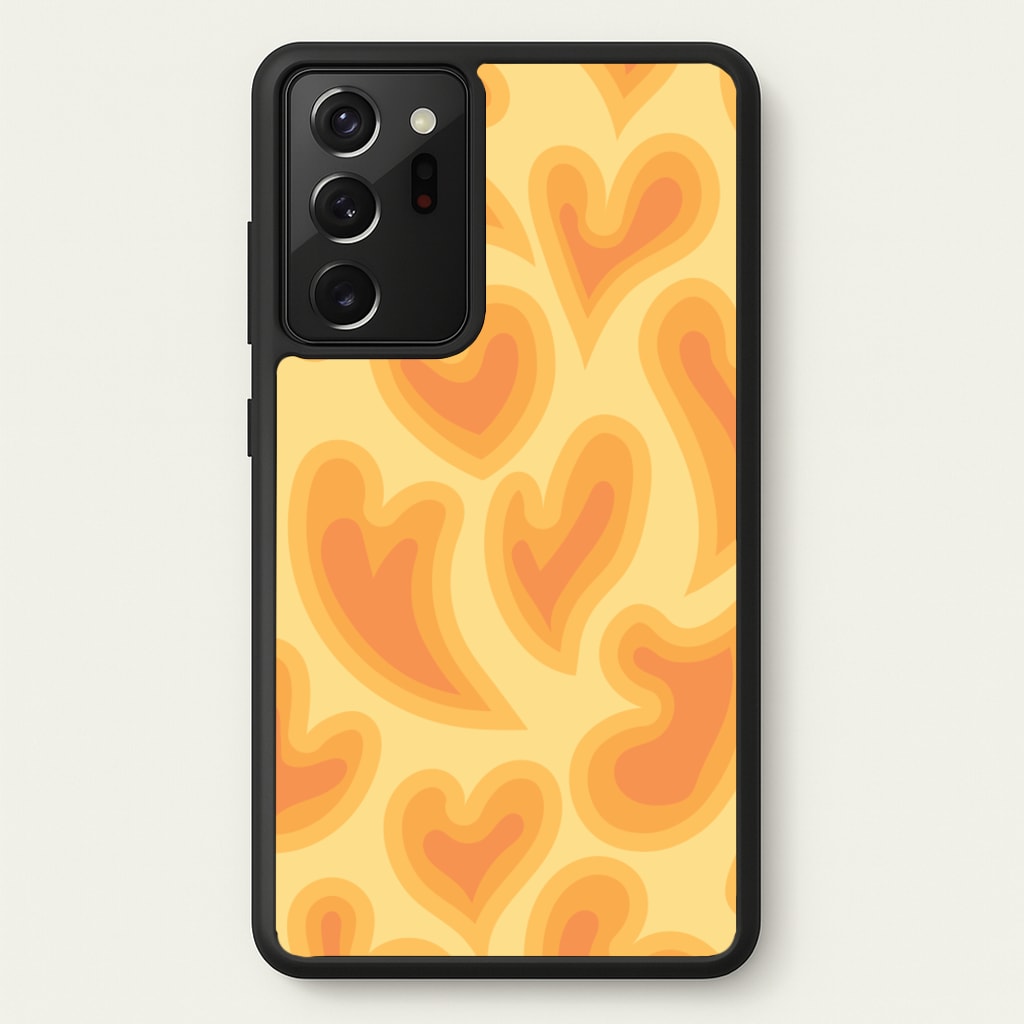 Trippy Summer Hearts Orange Pattern  - Summer Phone Case for Galaxy Note 20 Ultra