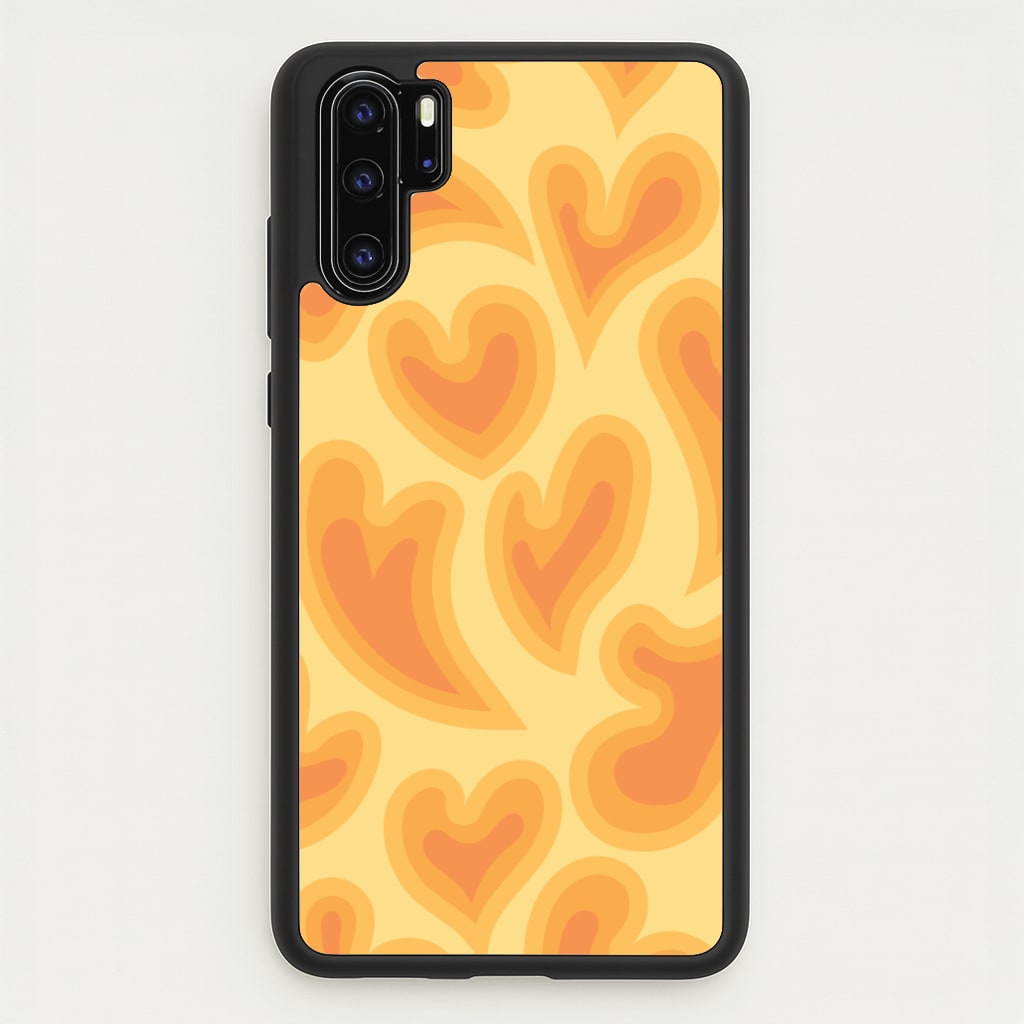 Trippy Summer Hearts Orange Pattern  - Summer Phone Case for Huawei P30 Pro