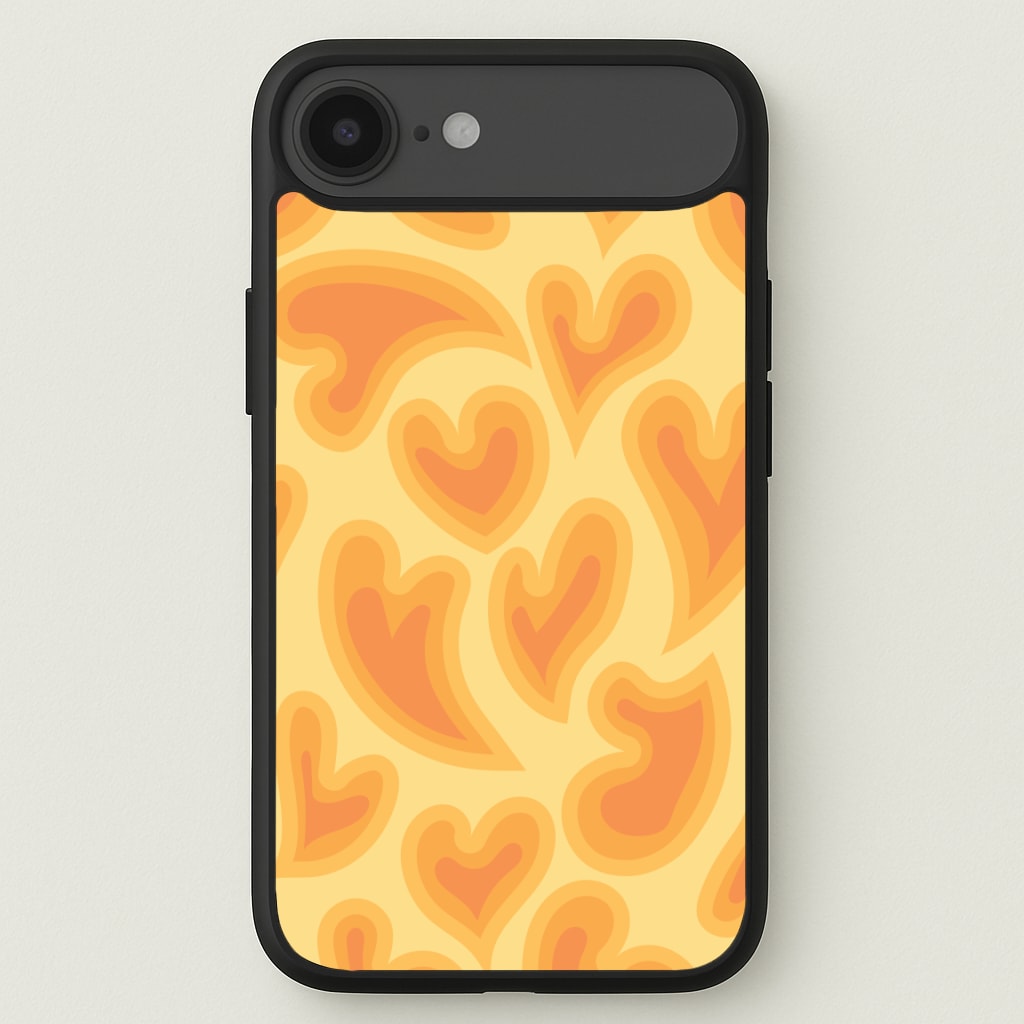 Trippy Summer Hearts Orange Pattern Phone Case for iPhone 17 Air