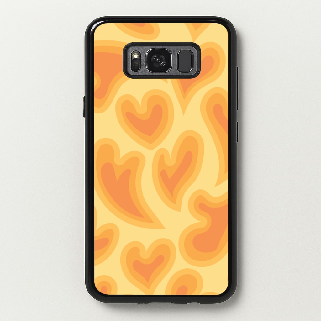 Trippy Summer Hearts Orange Pattern  - Summer Phone Case for Galaxy S8