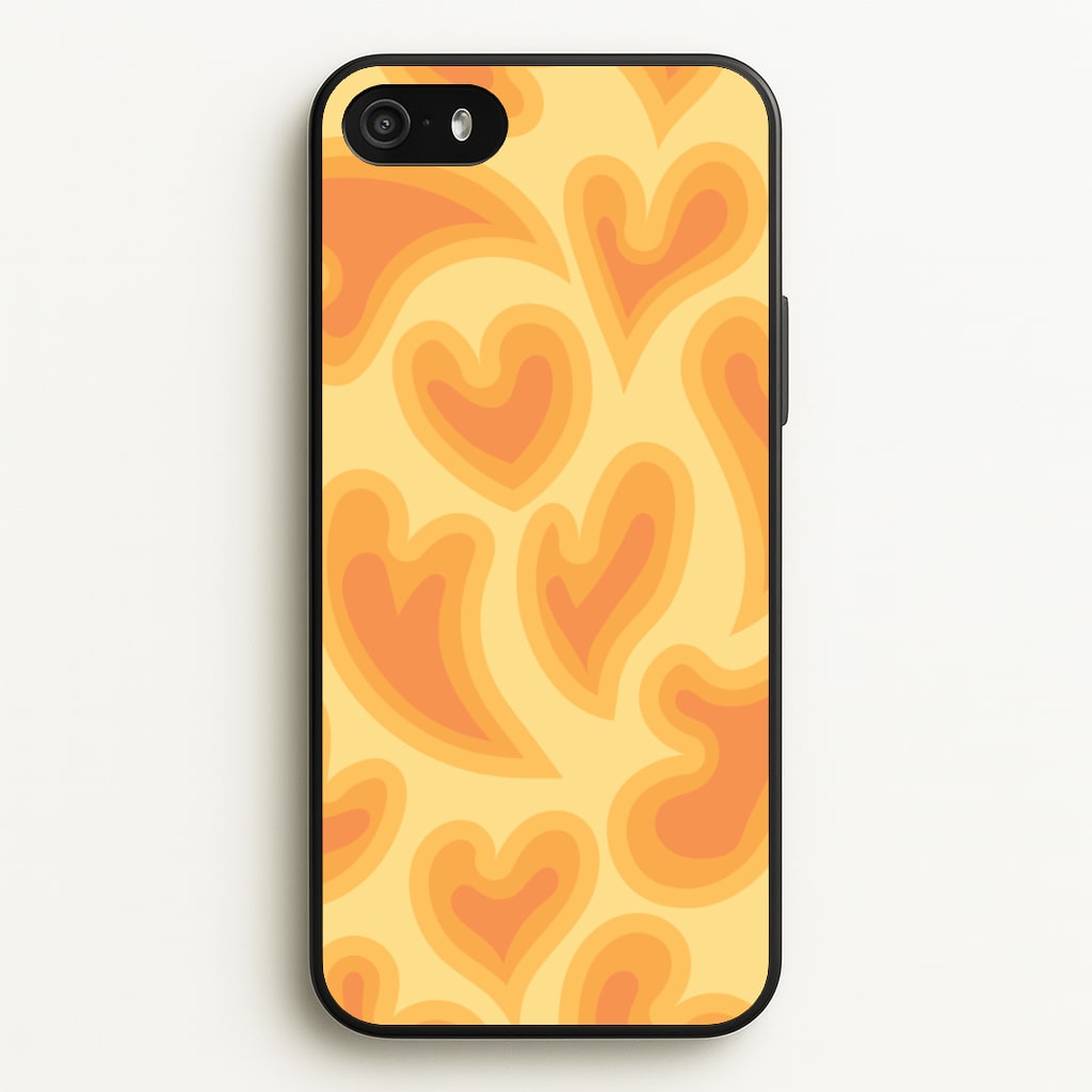 Trippy Summer Hearts Orange Pattern - Summer Phone Case for iPhone 5 / 5s / SE 2016