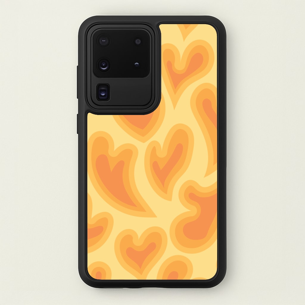 Trippy Summer Hearts Orange Pattern  - Summer Phone Case for Galaxy S20 Ultra