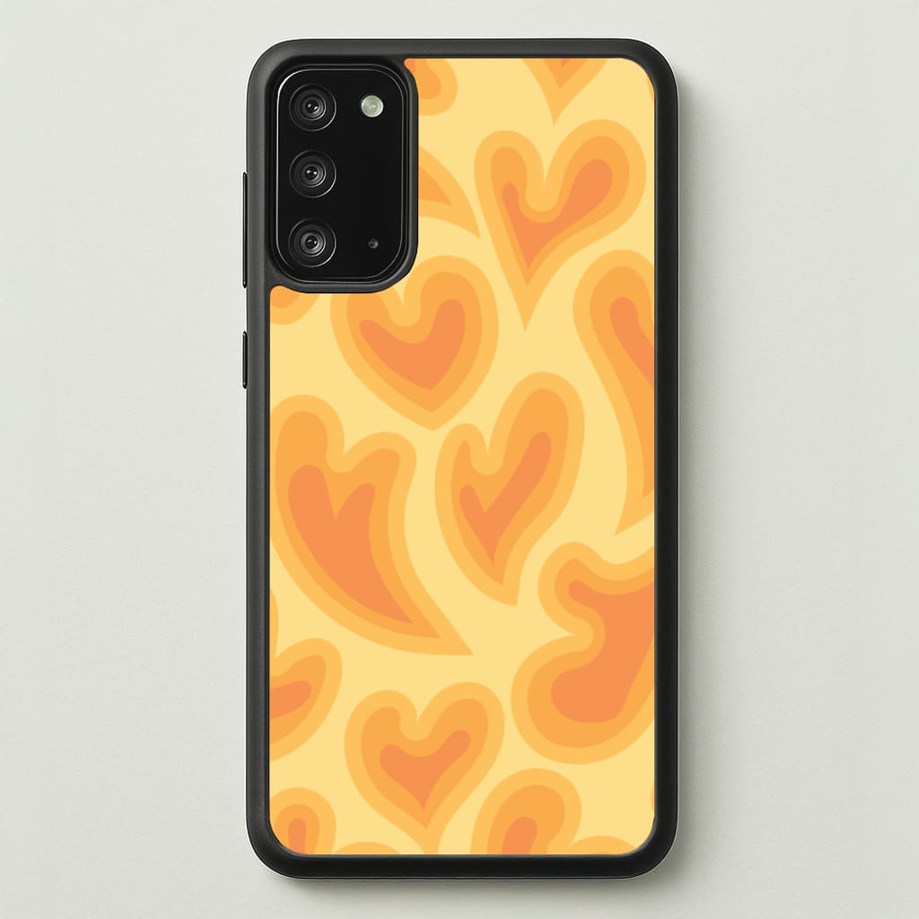 Trippy Summer Hearts Orange Pattern - Summer Phone Case for Galaxy Note 20