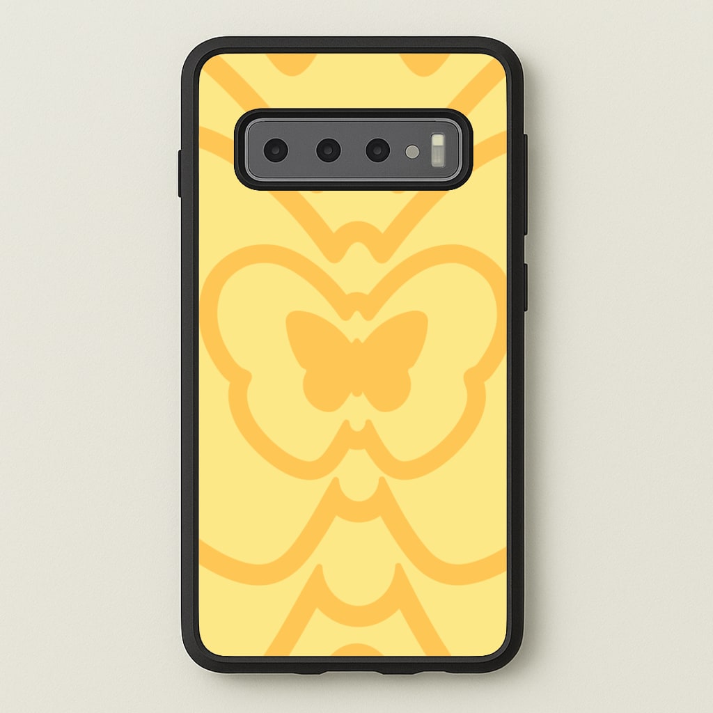 Abstract Orange Butterfly - Summer Phone Case for Galaxy S10 Plus