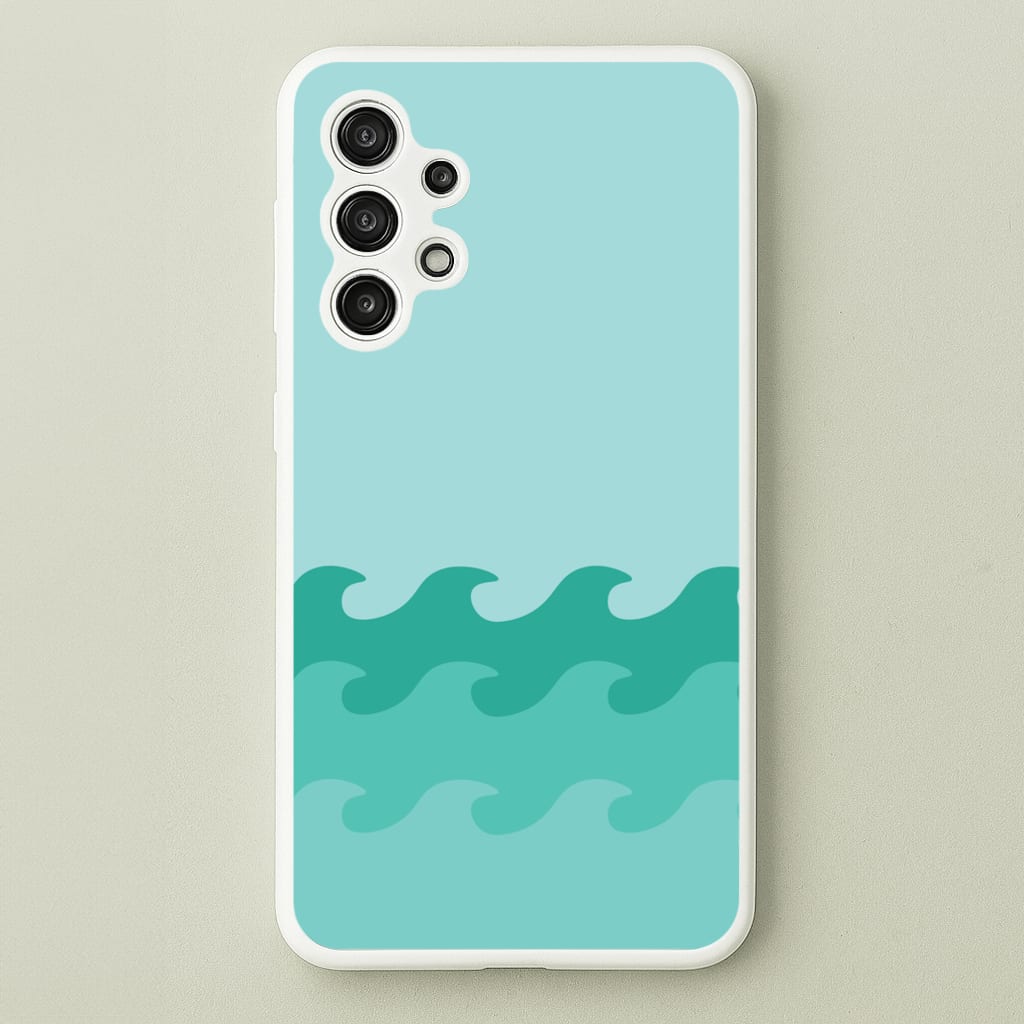 Cyan Beach Waves Pattern - Summer Phone Case for Galaxy A13
