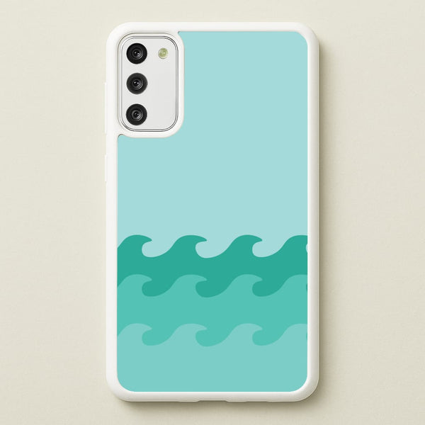 Cyan Beach Waves Pattern - Summer Phone Case for Galaxy S20FE