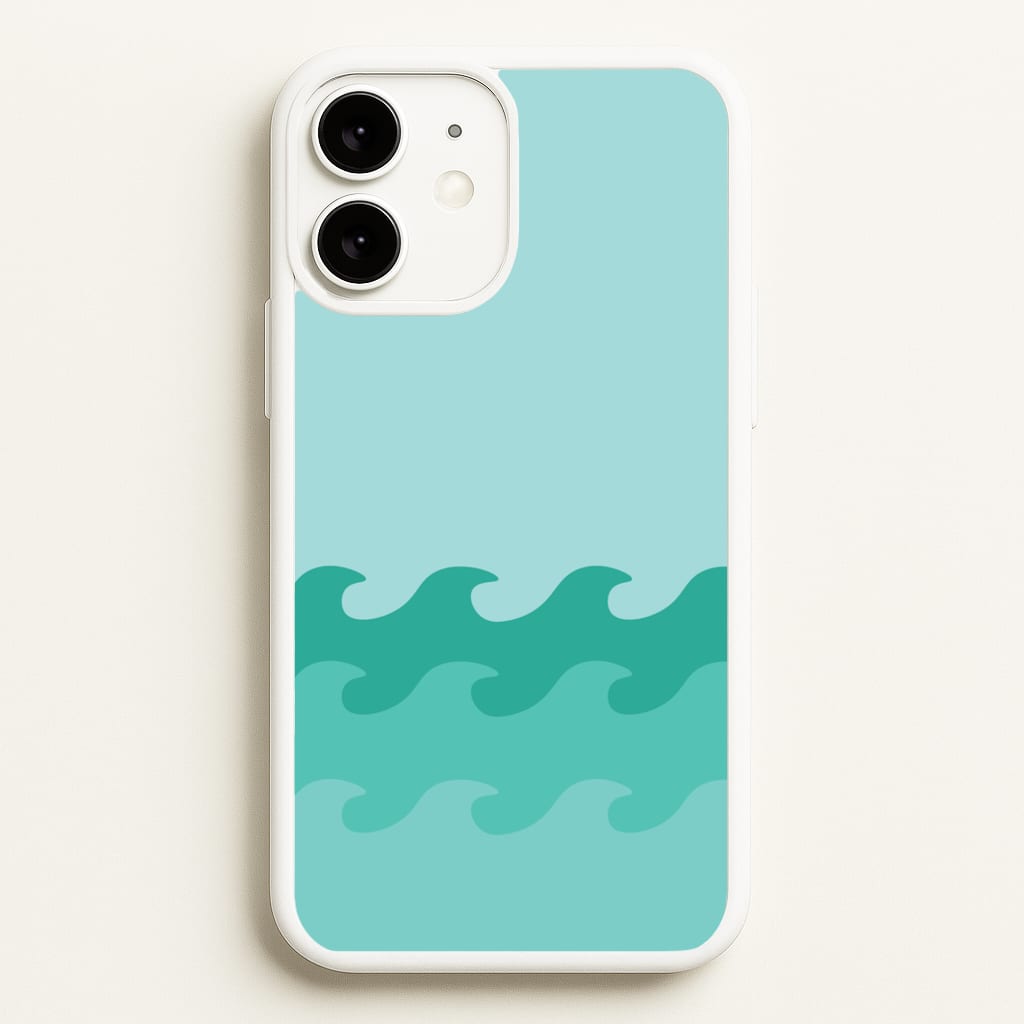 Cyan Beach Waves Pattern - Summer Phone Case for iPhone 11
