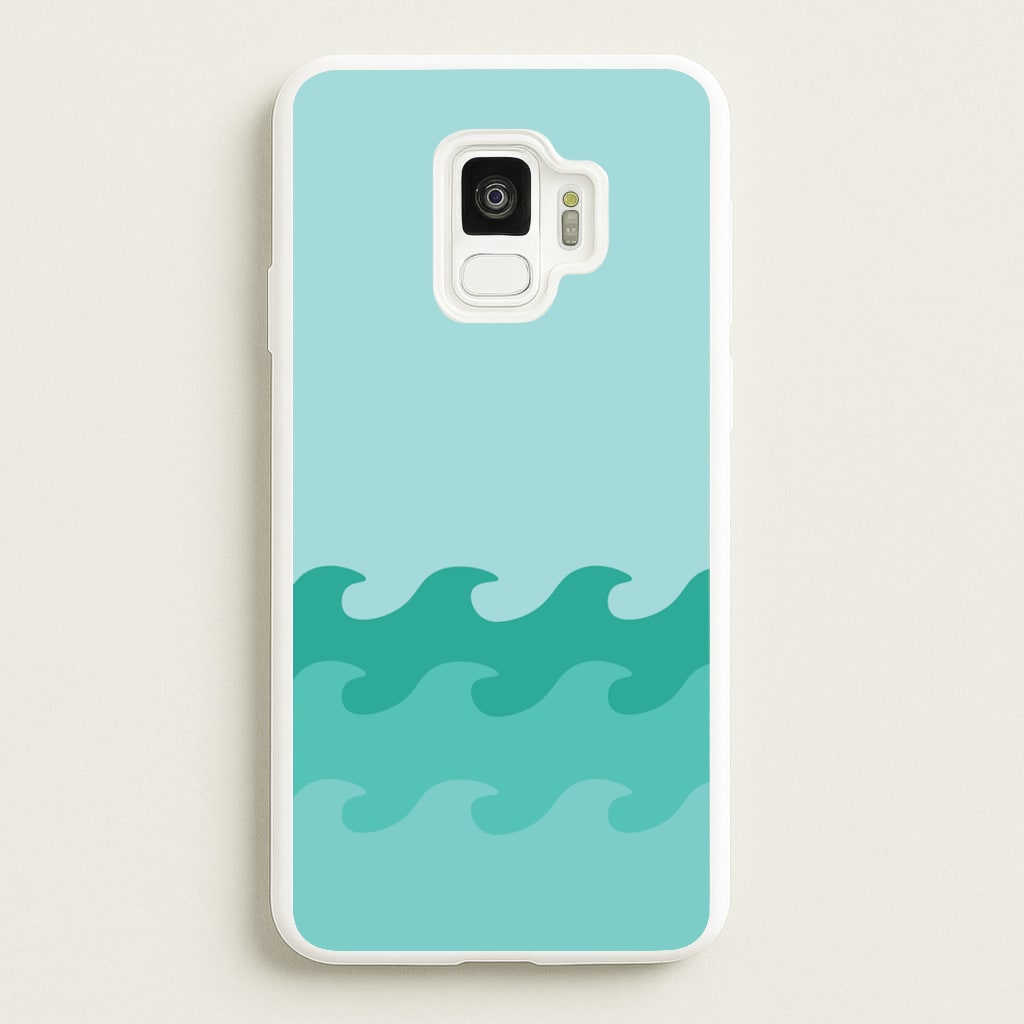 Cyan Beach Waves Pattern - Summer Phone Case for Galaxy S9