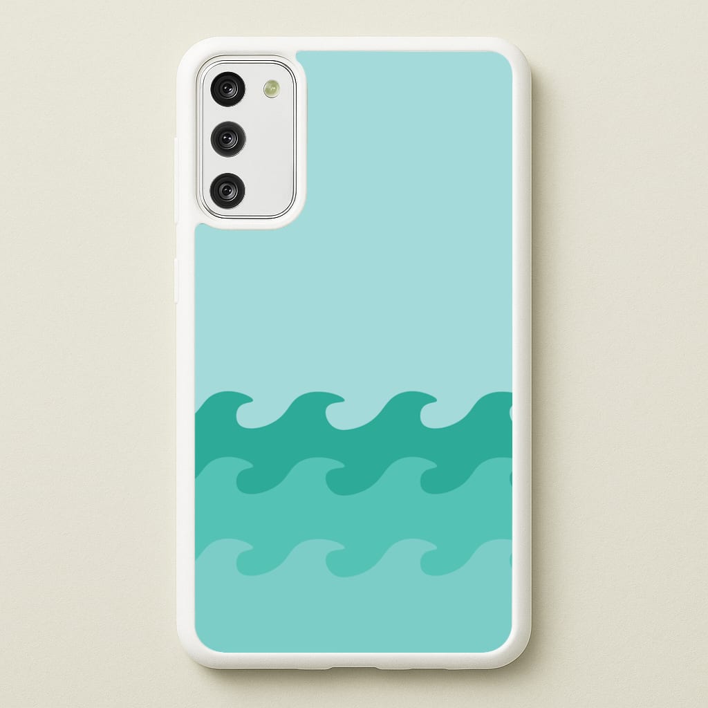 Cyan Beach Waves Pattern - Summer Phone Case for Galaxy S20