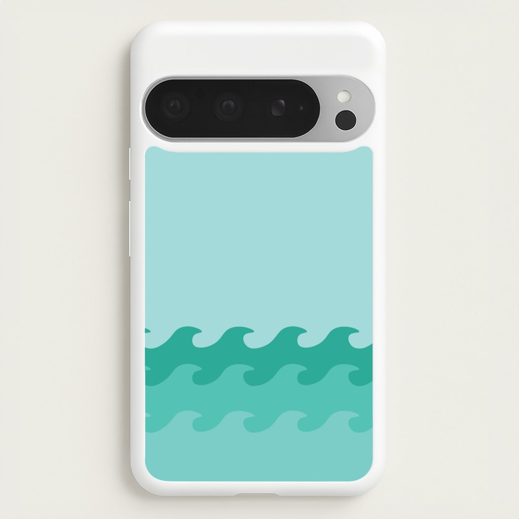 Cyan Beach Waves Pattern - Summer Phone Case for Google Pixel 9 Pro XL
