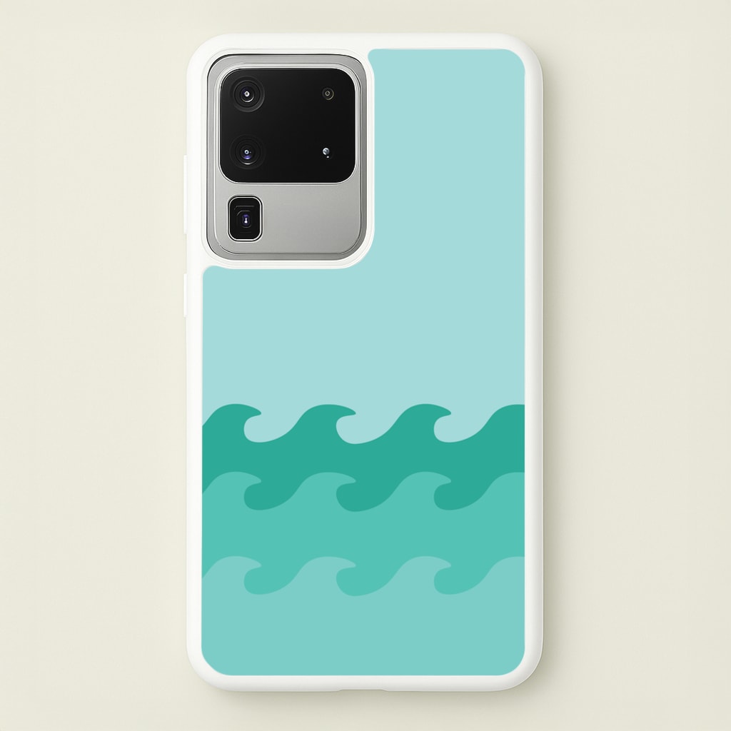 Cyan Beach Waves Pattern - Summer Phone Case for Galaxy S20 Ultra