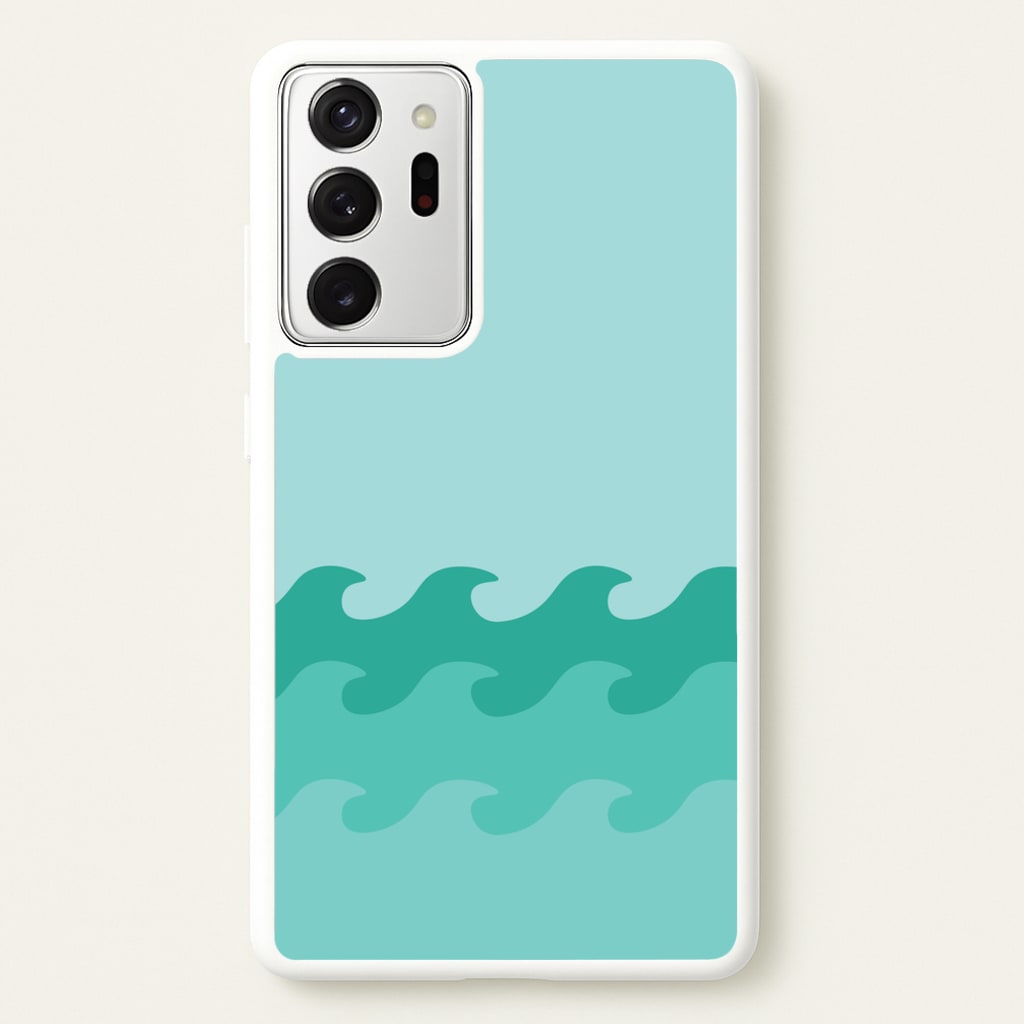 Cyan Beach Waves Pattern - Summer Phone Case for Galaxy Note 20 Ultra