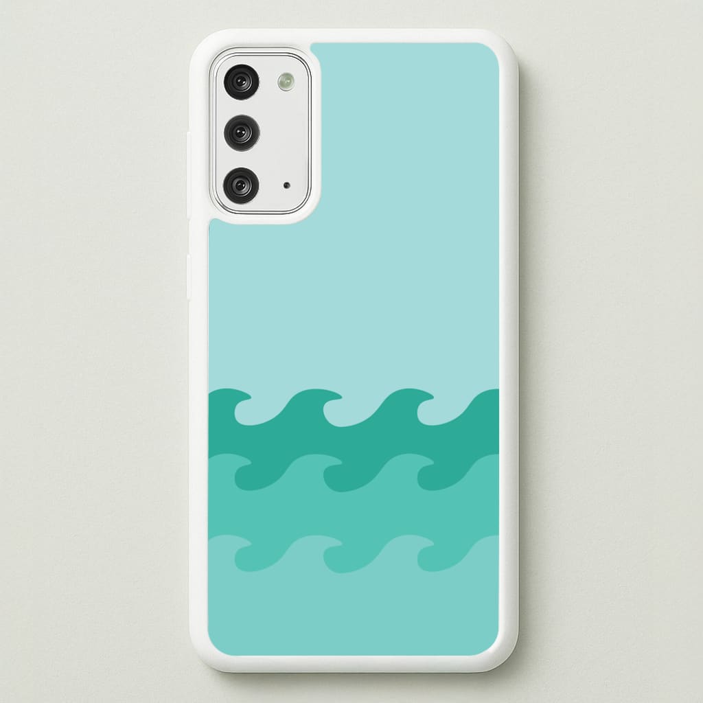 Cyan Beach Waves Pattern - Summer Phone Case for Galaxy Note 20