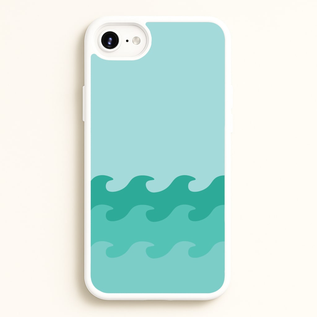 Cyan Beach Waves Pattern - Summer Phone Case for iPhone 6 / 7 / 8 / SE