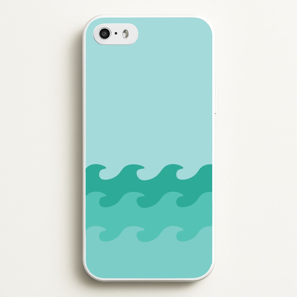 Cyan Beach Waves Pattern - Summer Phone Case for iPhone 5 / 5s / SE 2016