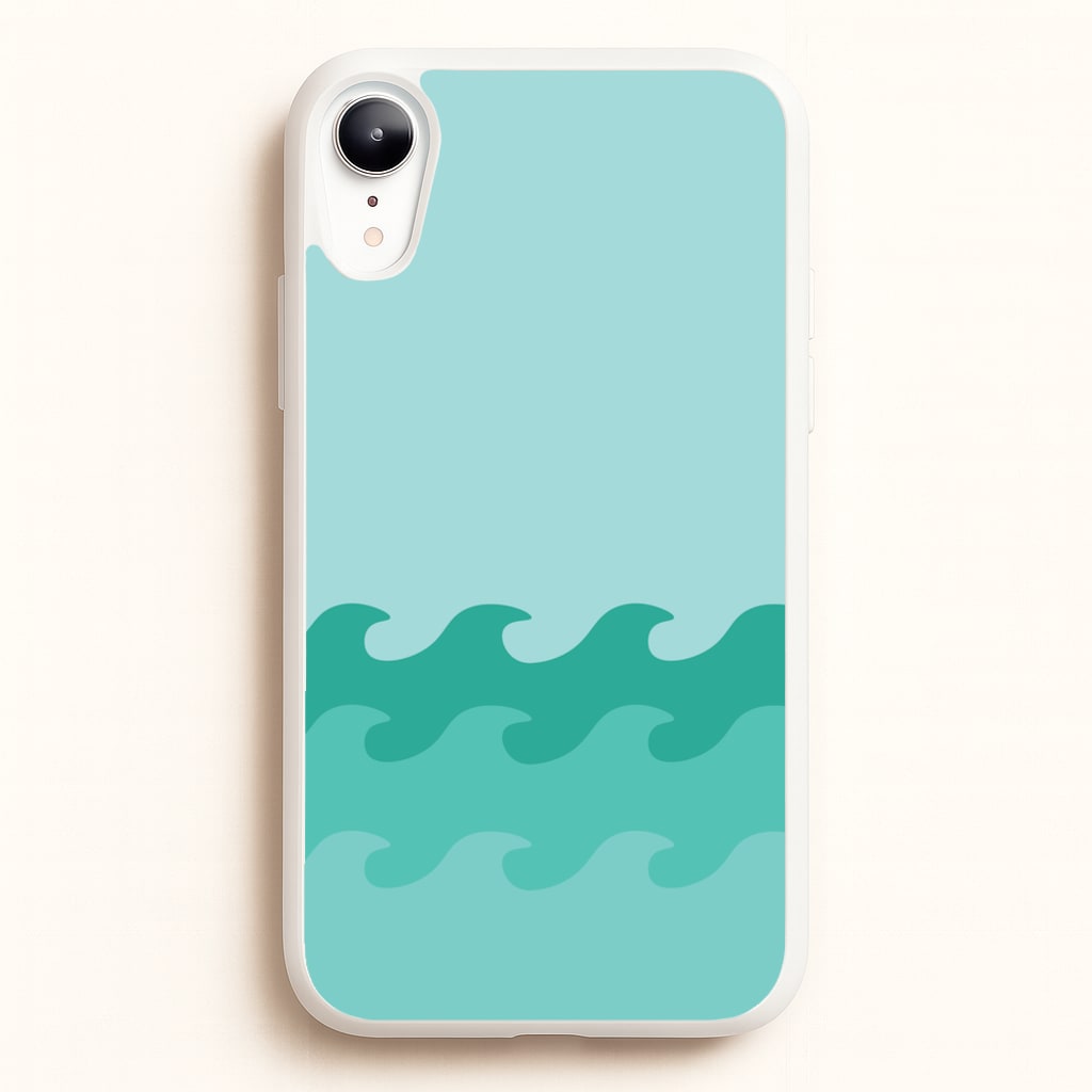 Cyan Beach Waves Pattern - Summer Phone Case for iPhone XR