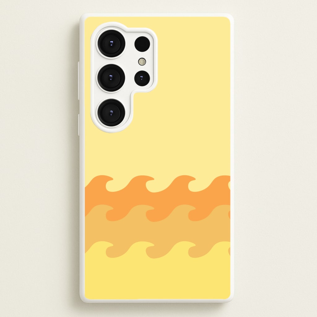 Orange Beach Waves Pattern - Summer Phone Case for Galaxy S25 Ultra