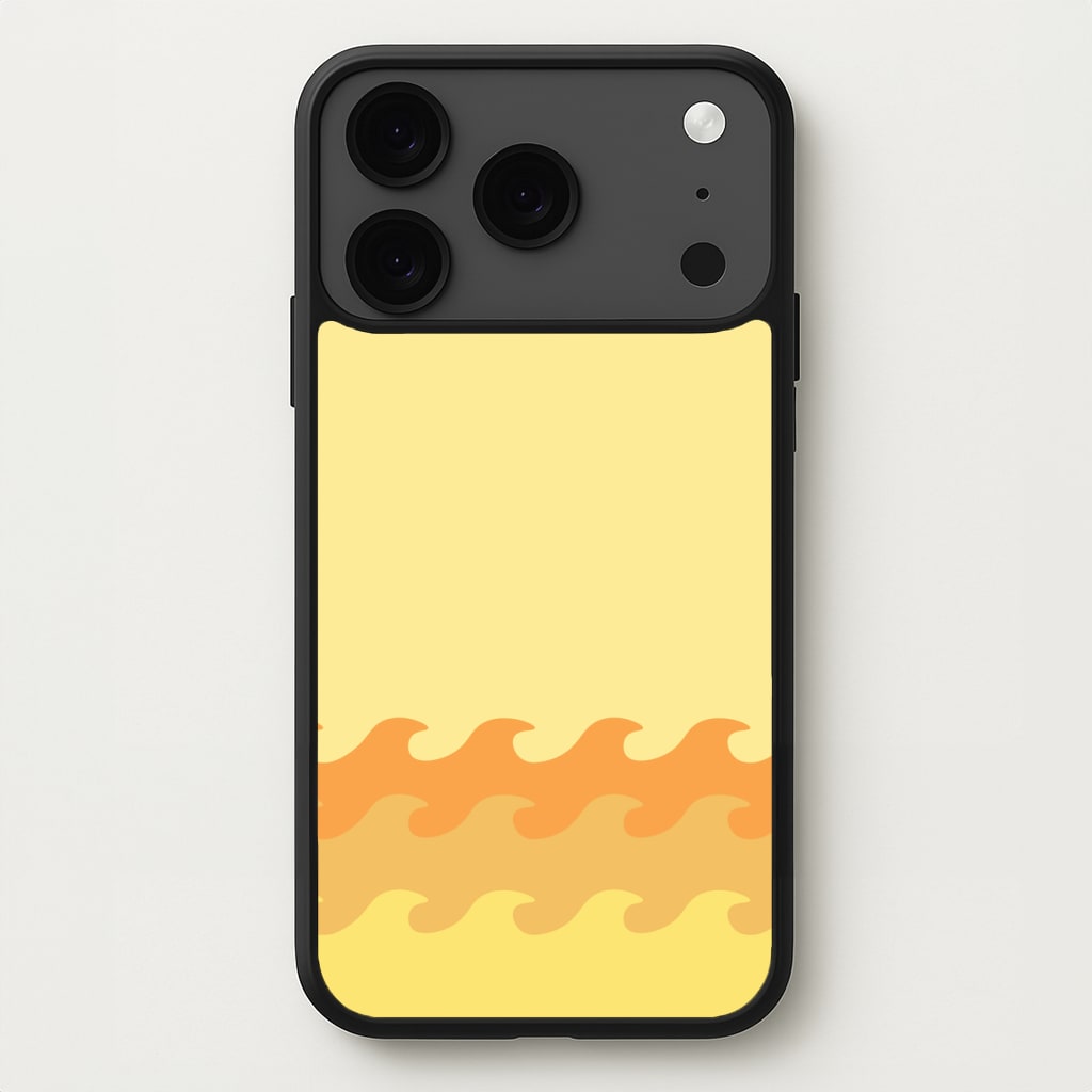 Orange Beach Waves Pattern Phone Case for iPhone 17 Pro Max
