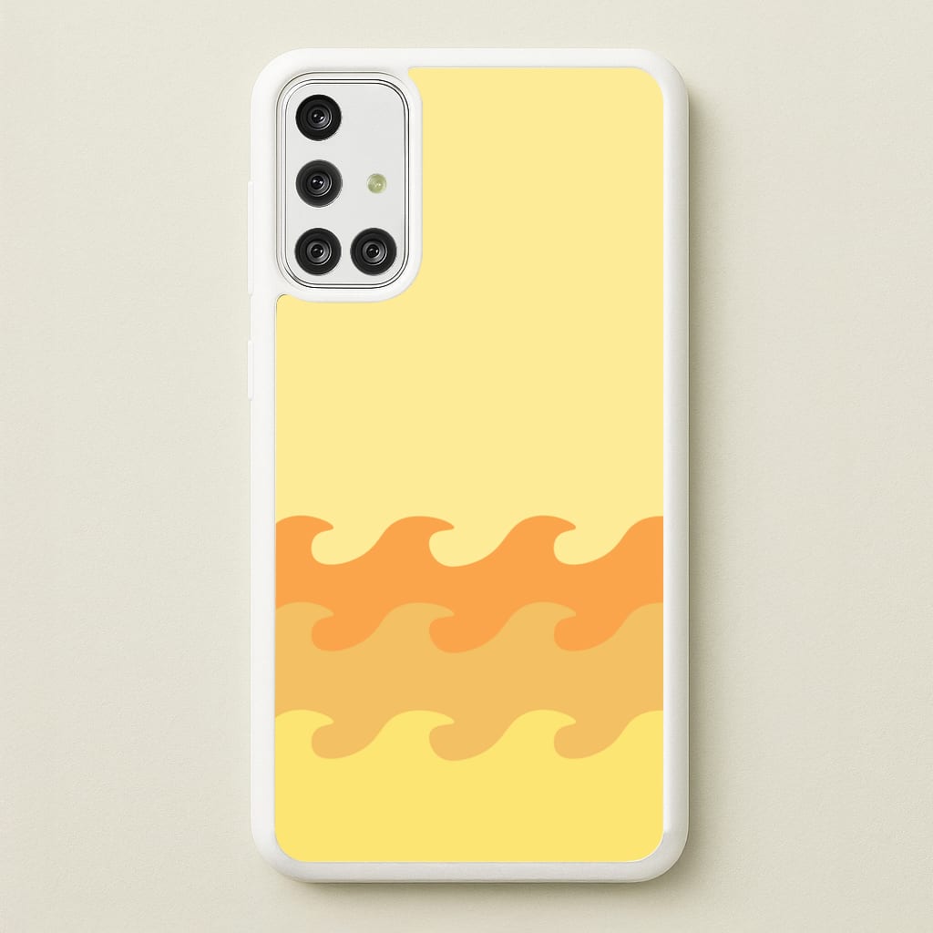 Orange Beach Waves Pattern - Summer Phone Case for Galaxy A71