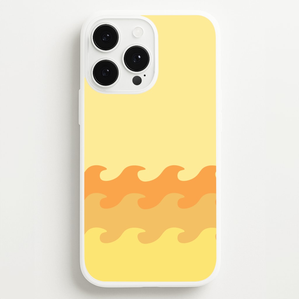 Orange Beach Waves Pattern - Summer Phone Case for iPhone 13 Pro Max