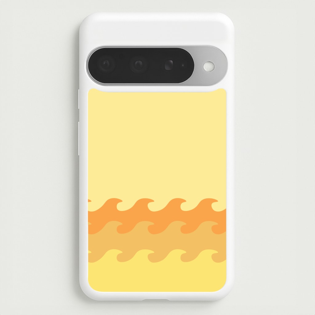 Orange Beach Waves Pattern Phone Case for Google Pixel 10 Pro XL