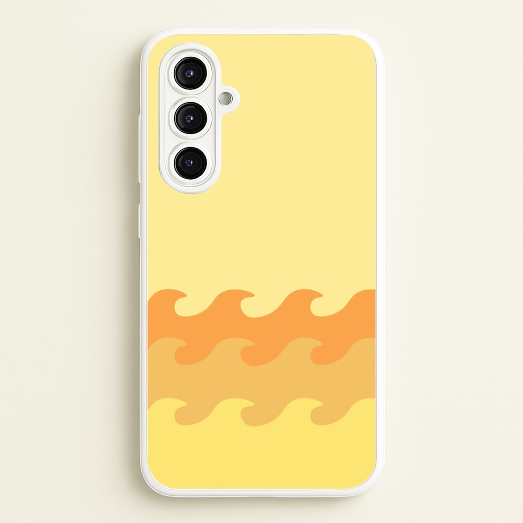 Orange Beach Waves Pattern - Summer Phone Case for Galaxy A16