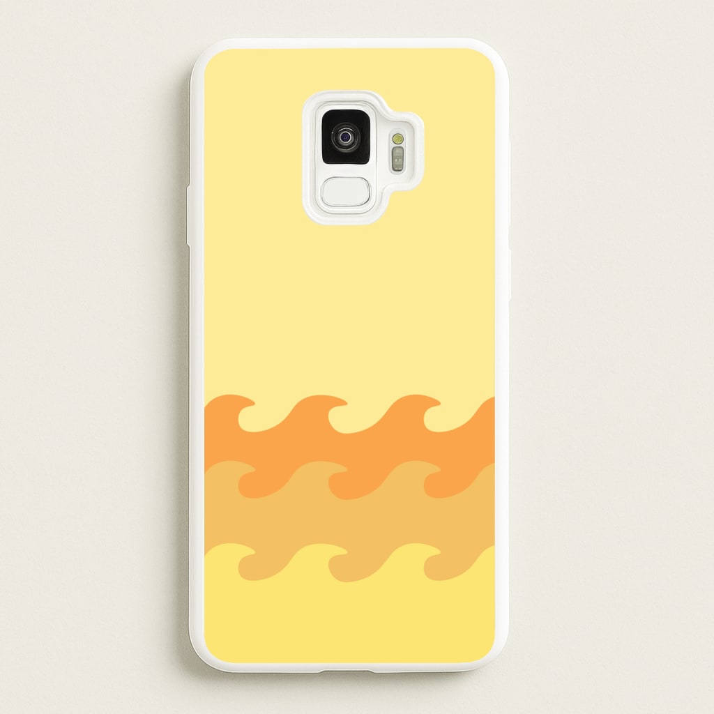 Orange Beach Waves Pattern - Summer Phone Case for Galaxy S9