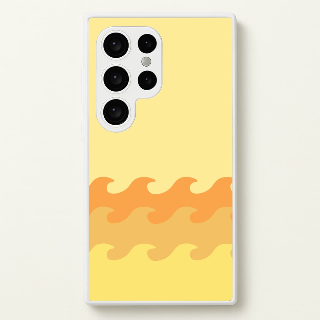 Orange Beach Waves Pattern - Summer Phone Case for Galaxy S24 Ultra