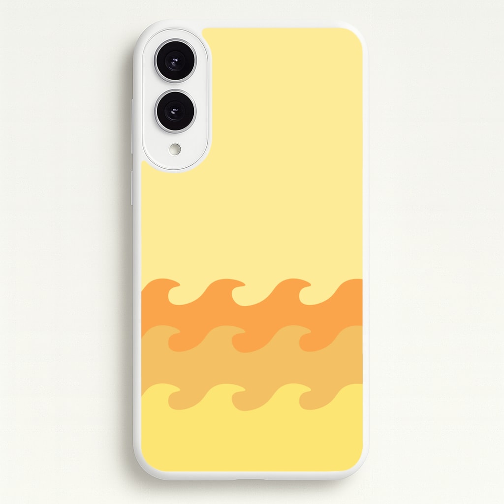 Orange Beach Waves Pattern - Summer Phone Case for Galaxy S25 Edge