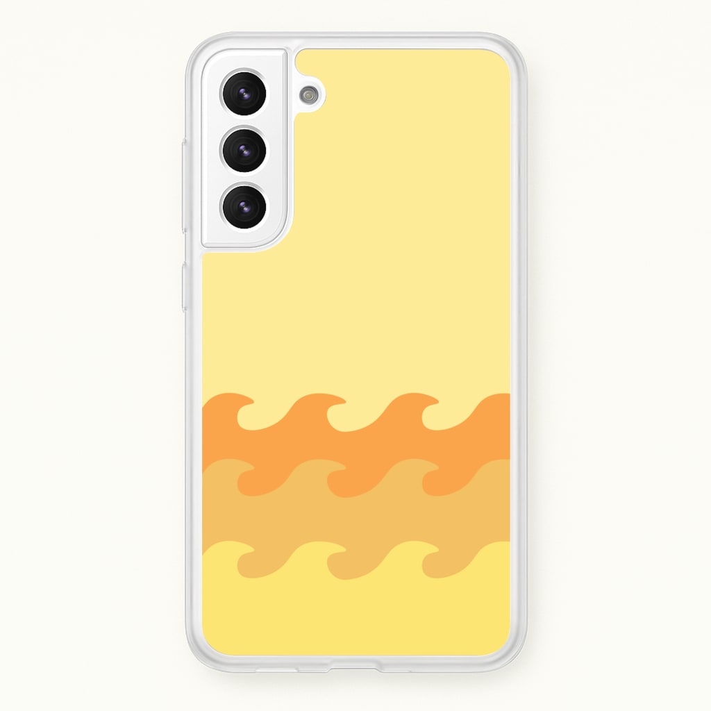 Orange Beach Waves Pattern - Summer Phone Case for Galaxy S22 Plus