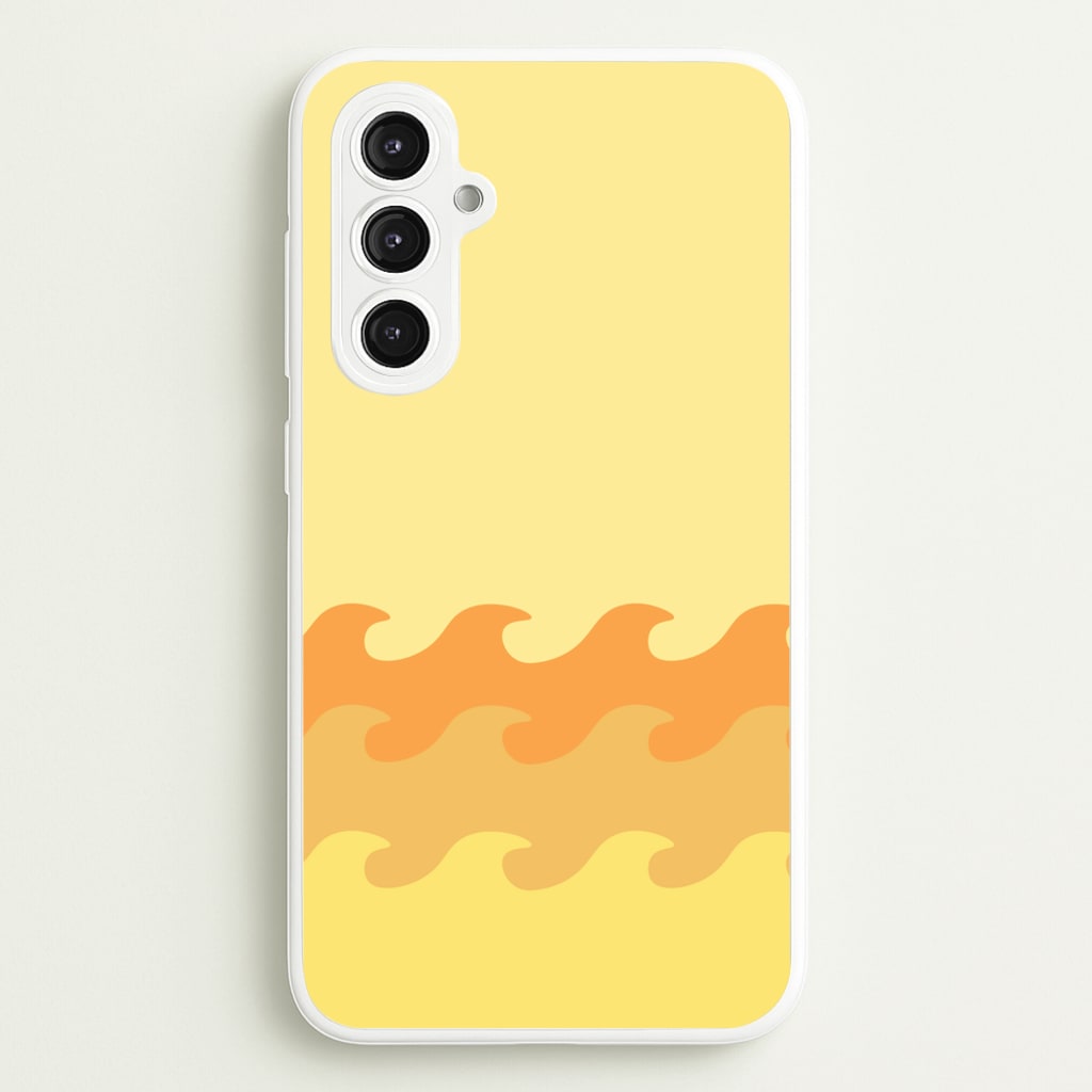 Orange Beach Waves Pattern - Summer Phone Case for Galaxy S23FE
