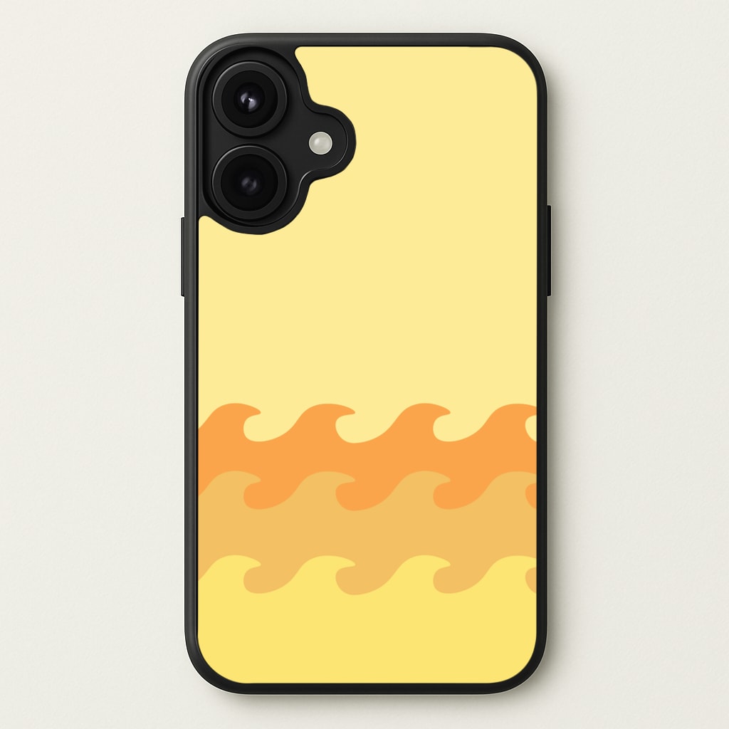 Orange Beach Waves Pattern Phone Case for iPhone 17
