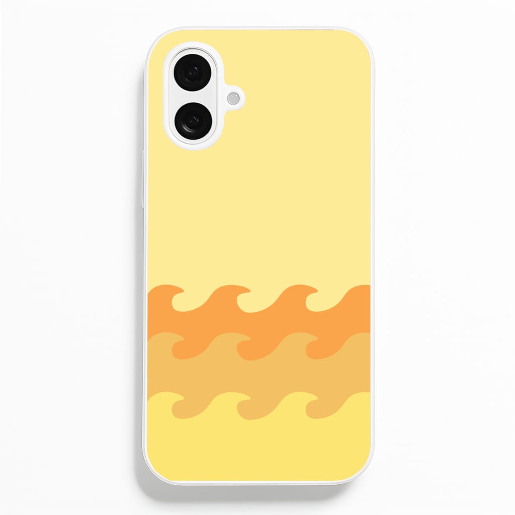 Orange Beach Waves Pattern Phone Case