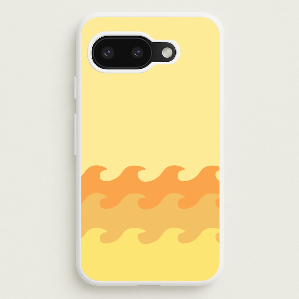 Orange Beach Waves Pattern - Summer Phone Case for Google Pixel 9a