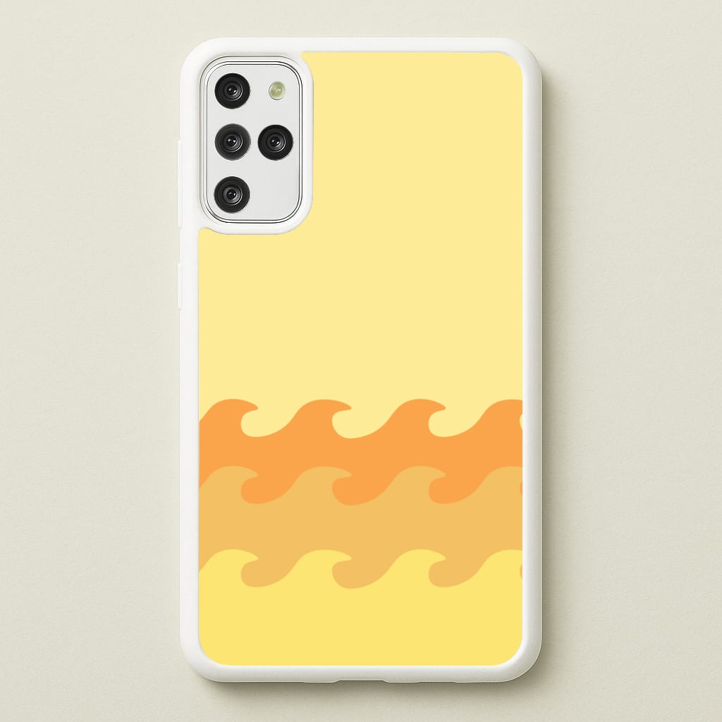 Orange Beach Waves Pattern - Summer Phone Case for Galaxy S20 Plus
