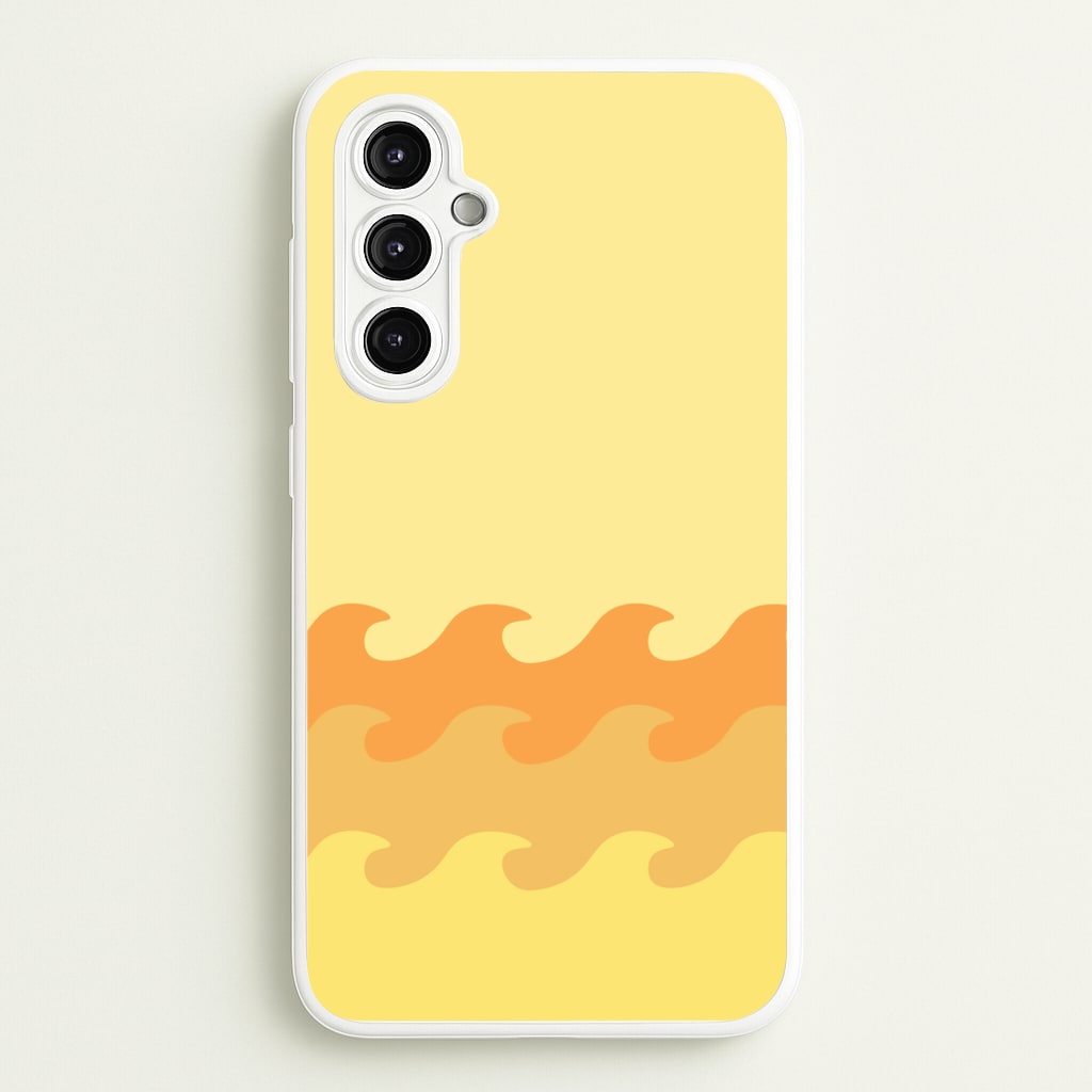 Orange Beach Waves Pattern - Summer Phone Case for Galaxy A14