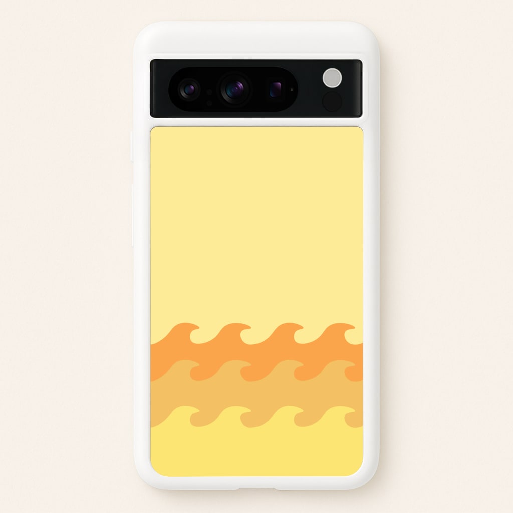 Orange Beach Waves Pattern - Summer Phone Case for Google Pixel 8 Pro