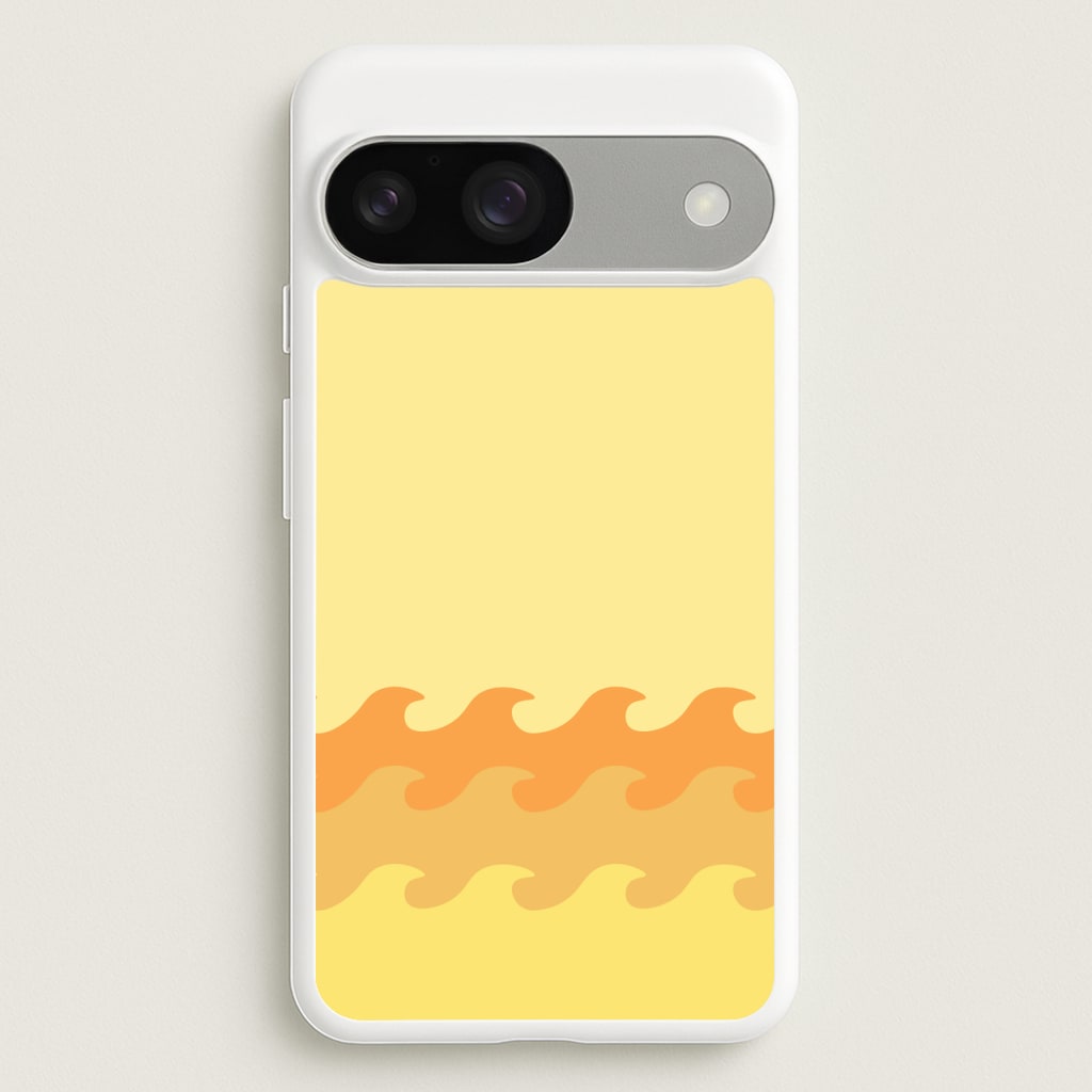Orange Beach Waves Pattern - Summer Phone Case for Google Pixel 9 / 9 Pro