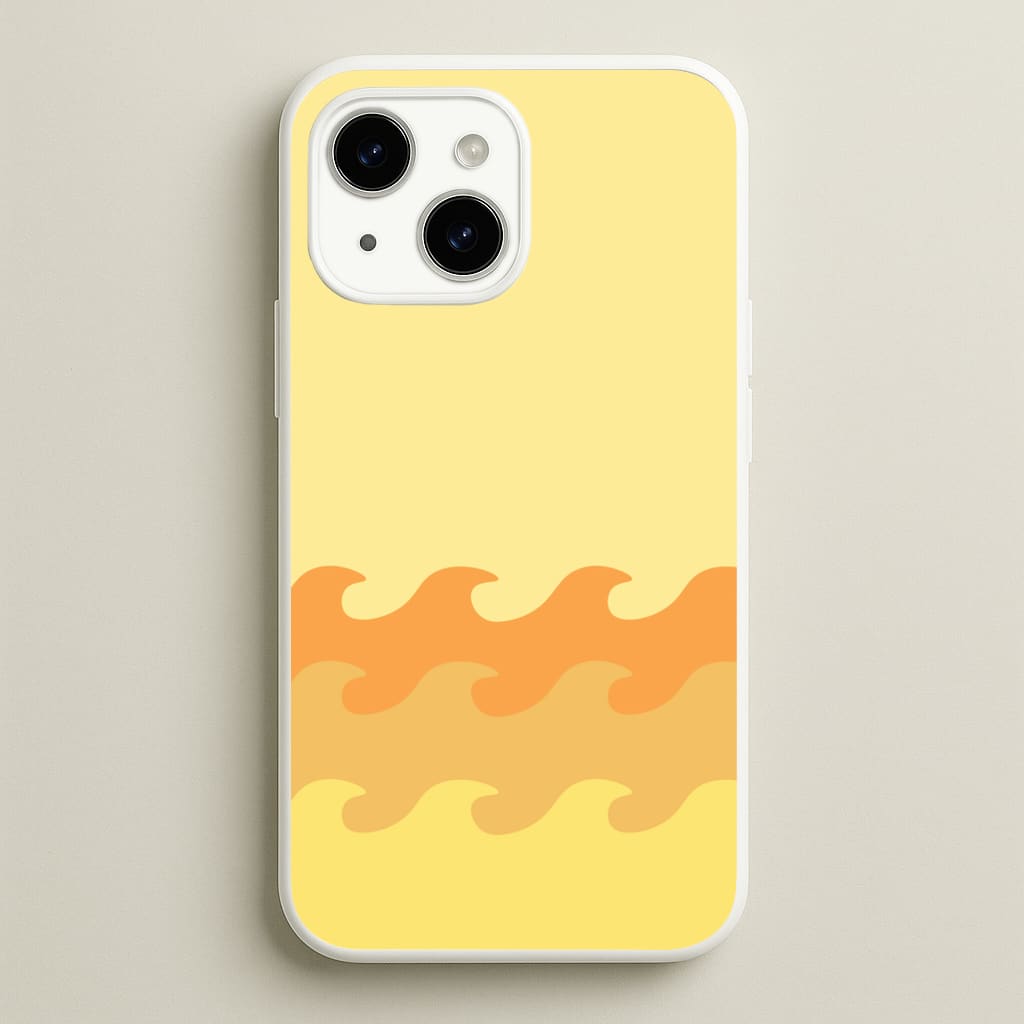 Orange Beach Waves Pattern - Summer Phone Case for iPhone 15 Plus