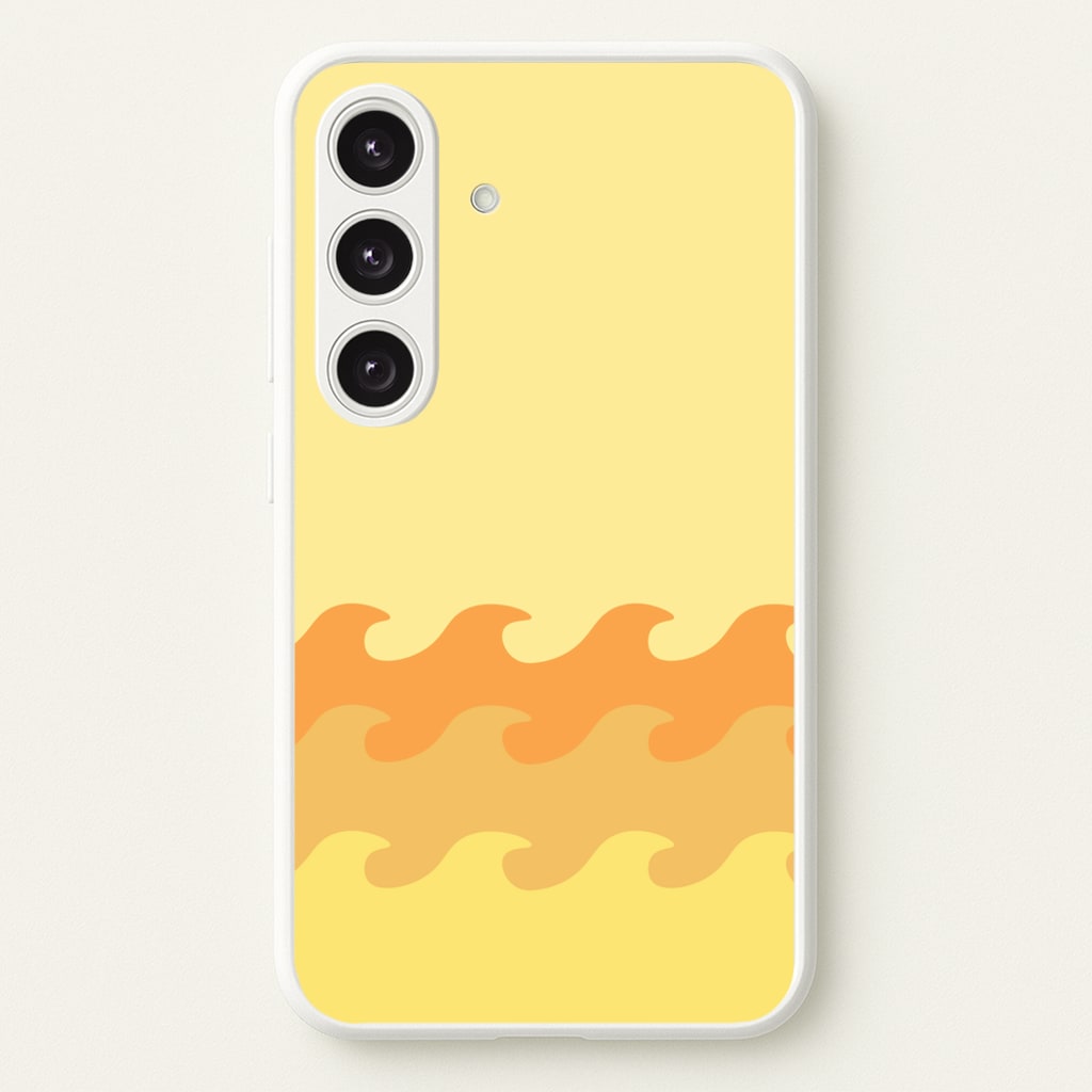 Orange Beach Waves Pattern - Summer Phone Case for Galaxy S25 Plus