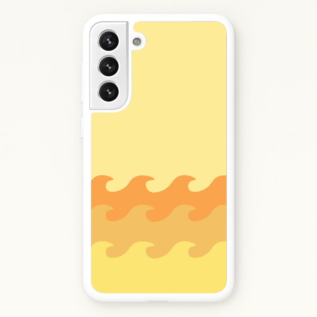 Orange Beach Waves Pattern - Summer Phone Case for Galaxy S21