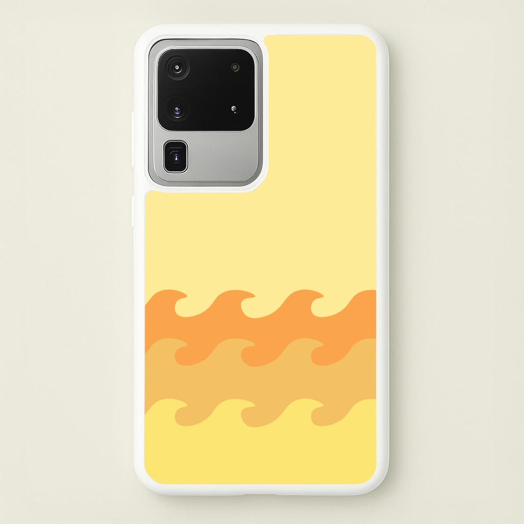 Orange Beach Waves Pattern - Summer Phone Case for Galaxy S20 Ultra