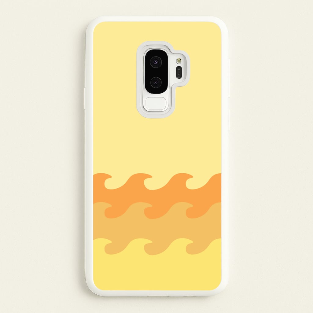 Orange Beach Waves Pattern - Summer Phone Case for Galaxy S9 Plus